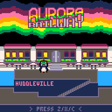 [The title screen of Aurora Railway]